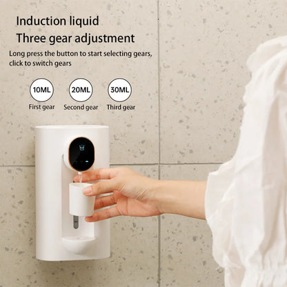 Smart Touchless Mouthwash Dispenser – 540ml Wall-Mount with Magnetic Cups